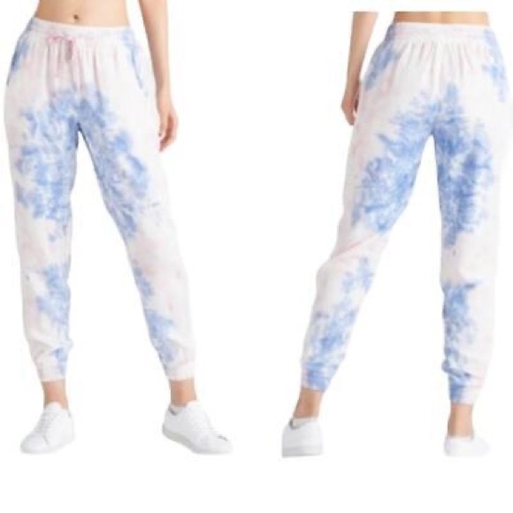 Dex Black Tape Linen Jogger Pants Pink Blue Cloud with custom black $80 - Picture 10 of 10